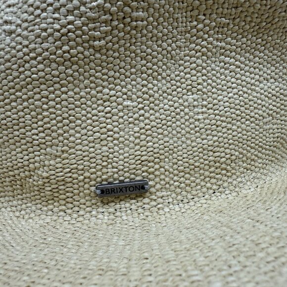 Brixton Cohen Cowboy Straw Hat Natural Wide Brim Sun Western Boho Size L 7 1/2 - Picture 5 of 8